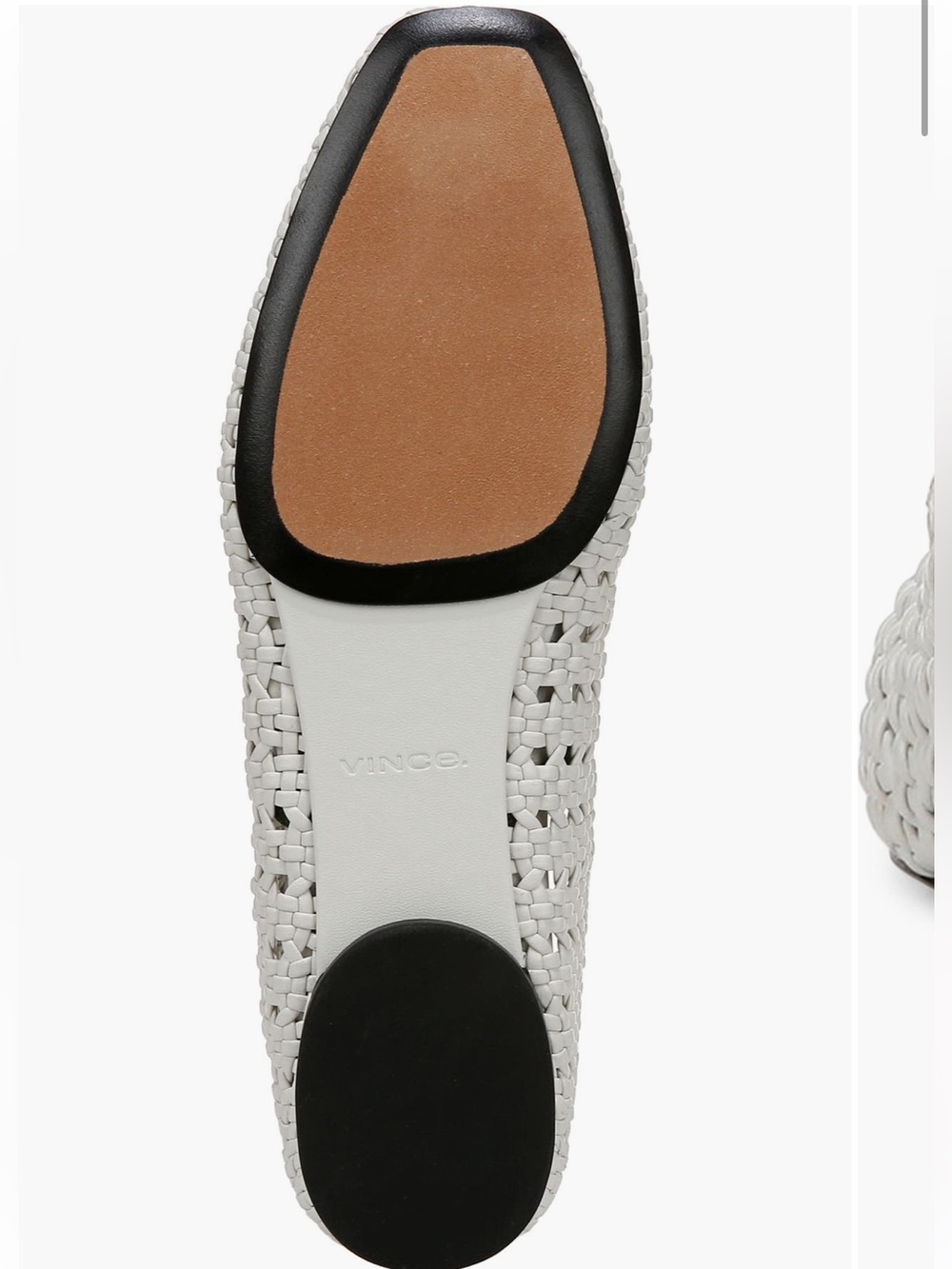 Vince Vivian White Woven Leather Mary Jane Ballet Flats Size 8 New - Picture 5 of 14